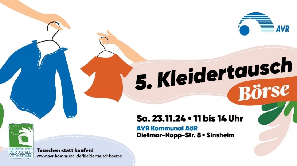 Ankündigung der Kleidertauschbörse der AVR am 23. November