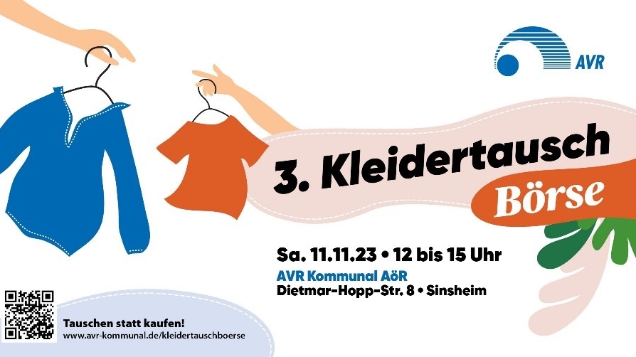 Die nächste Kleidertauschbörse der AVR Kommunal ist am 11. November. Plakat: AVR.
