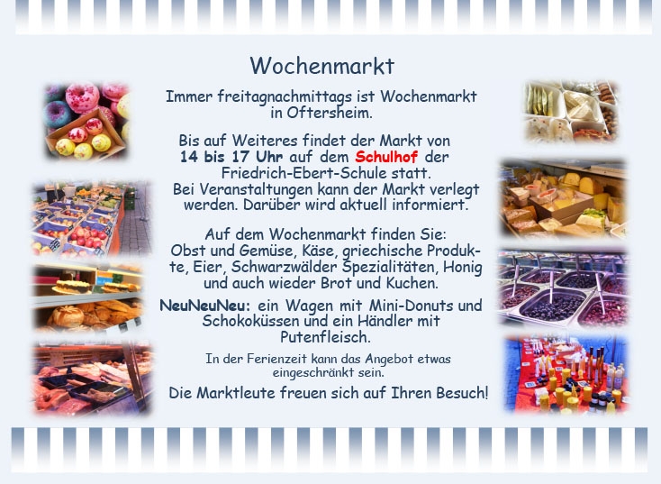 Wochenmarkt auf dem Schulhof der FES